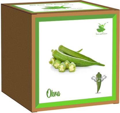 Sow and Grow Easy DIY Gardening Kit of Okra (Lady Finger) for Home and Garden (Grow it Yourself) Best Eco Friendly Kids Return Gift… Seed
