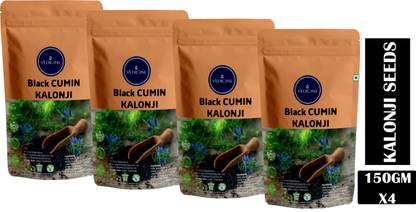 VEDICINE KALONJI Seeds, Black Cumin Seeds, Nigella Seed (150gm x4) Seed