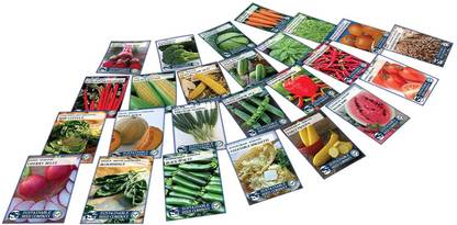 CYBEXIS Non-GMO Heirloom Seeds for Long-Term Storage or Instant Garden, 25 Varieties Seed