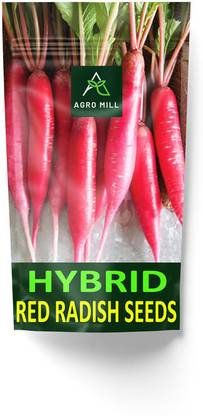 AGRO MILL ORGANIC RED RADISH/LAL MOOLI HYBRID F1 PREMIUM QUALITY FOR KITCHEN GARDEN Seed