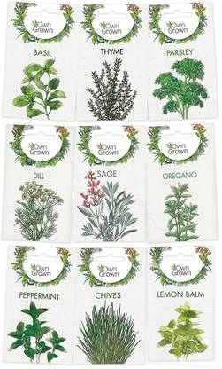 CYBEXIS 9 Combo-Dill,Sage,Oregano,Basil,Thyme,Parsley,Peppermint,Chives,Lemon Balm Seed