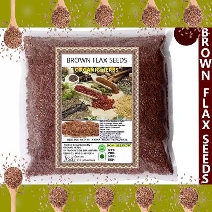 ORGANIC HERBS BROWN FLAX SEEDS Rich in Omega 3 with Zinc and Protein for healthy life health Seed