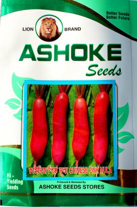 ASHOKE Seeds Radish Seeds Pink Radish Seeds Chinese Radish Long Seeds Chinese Long Red Radish Seed