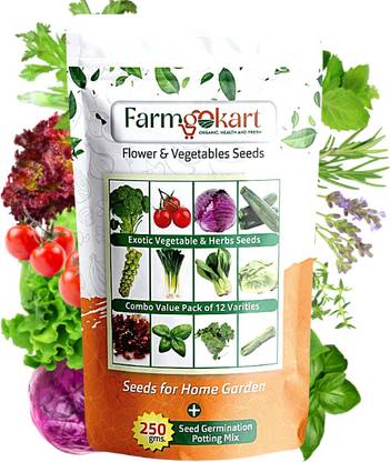 FARMGO |Exotic Vegetables and Herbs Seeds Combo Pack of 12 Varieties |EXOVEG-03| Seed
