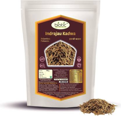 biotic Indrajau Kadwa Seeds (Holarrhena Pubescens) Indrajao - Indrajav Seeds - 100g Seed