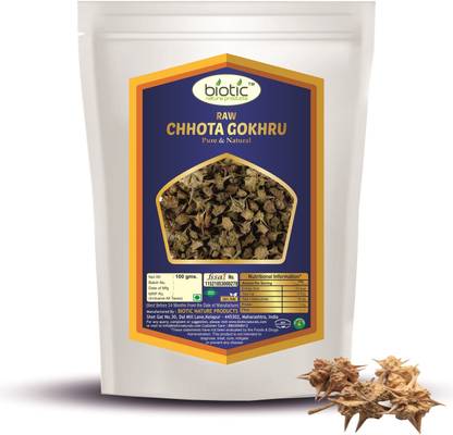 biotic Raw Chhota Gokhru - Gokhroo Chota - Small Caltrops 100g Seed