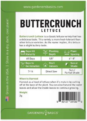CYBEXIS XLR-6 - Butterhead Boston Bibb Buttercrunch Lettuce - (150 Seeds) Seed