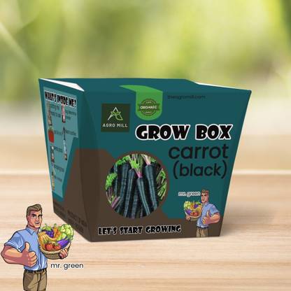 AGRO MILL BLACK CARROT GROW BOX|POT,MIX,SCRAPER,ROOT-O-SHOOT,NUTRIFIER,BUG POWDER, Seed