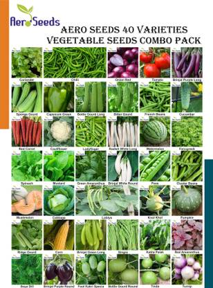Aero Seeds Combo of 40 varieties vegetable seeds with instruction manual. Seed