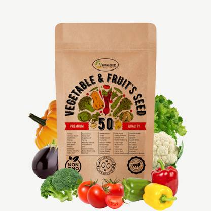 Navika Seeds 50 Packets of Vegetables & Fruits Seeds Combo Seed