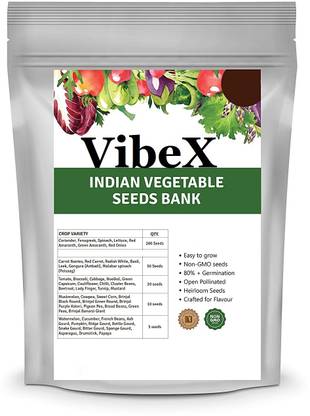 VibeX 5-Varieties-Indian Vegetables Seed Bank Seed