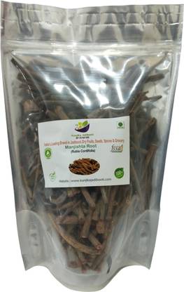 KUNJIKA JADIBOOTI Manjistha Root Dried - Rubia Cordifolia | Majith | Indian Madder Seed