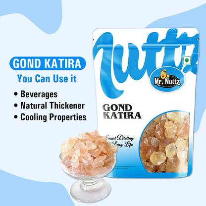 Mr.Nuttz Dried Gond Katira 200g, Pure (Edible) Tragacanth | Keep body cool - Seed