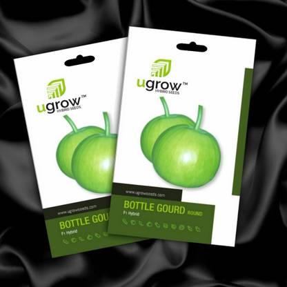 U-GROW INDIA round bottle gourd seeds 20+ per pkt, for home gardening Seed