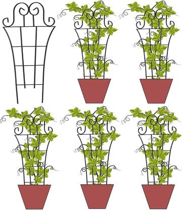 JABOX Strongest Rust Less Metal Trellis Plant Support, Plant Supporters for Climbing Vines and Plants, Dark Grey, 50 X 25 cm (JDT-01, Pack of 6) Plant Straightener