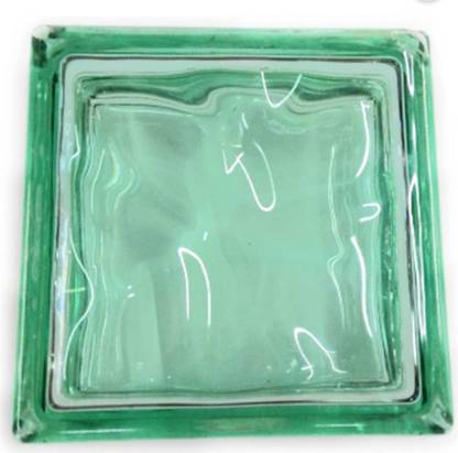 90 Degree 1 PCs Square Cloudy Glass Bricks Blocks For Wall Roof Glass Decoration, Green Plate Glass