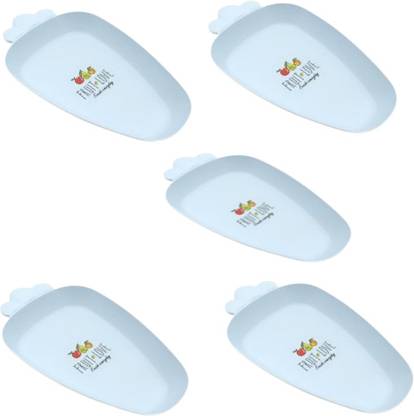 DeoDap Carrot Shape Plate Dish Snacks / Nuts / Desserts Plates for Kids, BPA Free_Q5 Dinner Plate