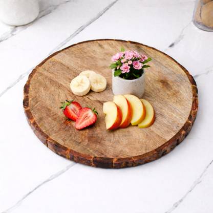 decorlay Rounded Coffee Tea Tray Serving Platter Kitchen, Bathroom Snacks, Breakfast Tray