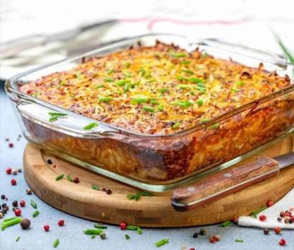 RKPL Borosilicate Glass Serving Baking Dish, Baking Tray,Microwave Oven Safe,1100 ml Baking Dish