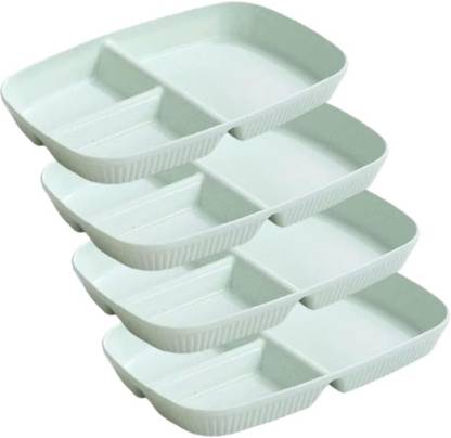 Besillia Wheat Straw Unbreakable Portion Control Plate with Food Separator Dinner Plates Sectioned Plate