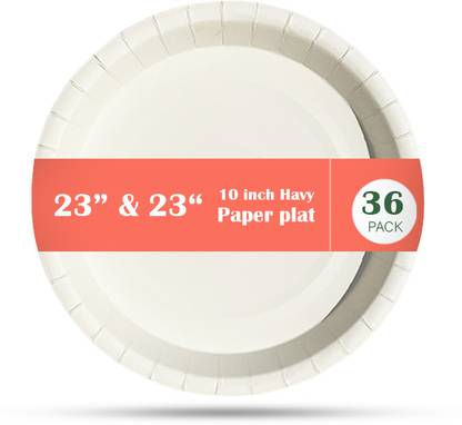 Vantara 10 Inch Havy Round Plat | Eco-Friendly, Paper Trays, for Serving Snacks & Dinner Dinner Plate