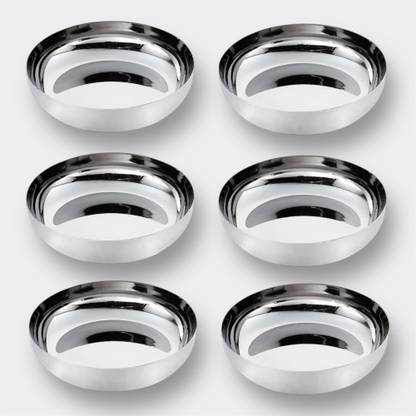 Artha S.S.Halwa Dish with Polished Mirror Finish – 180ml Sweet Plate for Dessert Quarter Plate