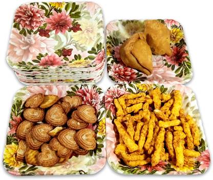 Inpro Melamine 6 Inch Square Small Quarter Plates-Snacks Plates-Small Plate Set of 12 Quarter Plate