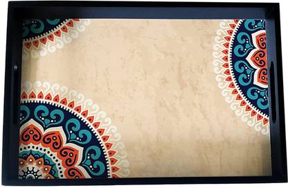 Brahma Design Mandala Vintage Dining Serving and Desk Rectangle Shape Tray