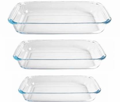 RKPL Borosilicate Glass Microwave Oven Safe Glass Baking Dish 1000 ml,1600 ml,2200 ml Baking Dish