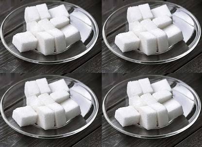 Somil Deigner Transparent Glass Round Serving Plate, Pack Of 4, 13X13X2 CM. Dinner Plate