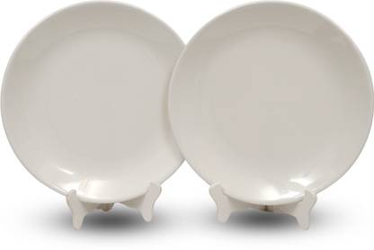 Ariya 10.5 Inch Melamine White Dinner Full Serving Plate Dishwasher Safe Dinner Plate