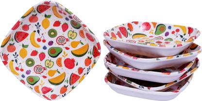 QUTAR Melamine Square 6 Inch Snacks Plate set Quarter Plate