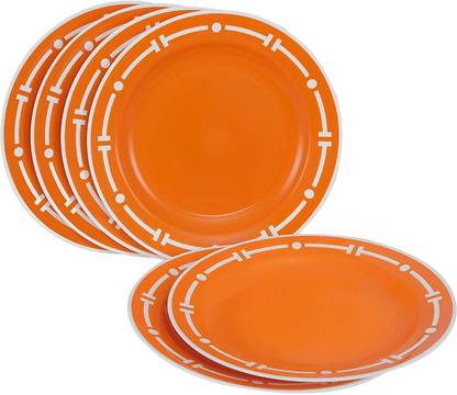 Cutting EDGE Duo - Designer Round Plastic Dinner Plates x 6 for Families | Daily Use |Parties | Unbreakable | Kid Friendly | Microwave Safe | Dishwasher Safe Dinner Plate