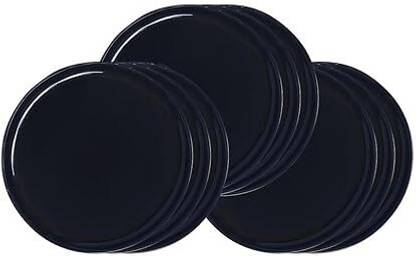 Kanha Black Plastic Plates,Daily Use, Best for Parties, Kid Friendly Diameter 28 cm Dinner Plate