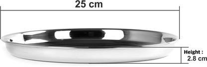 Snapple Stainless Steel with Mirror Finish (25CM) Dinner Plate