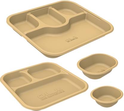 chuk Disposable Combo, 100 Each of - 250 ml & 180 ml Bowl + 4 CP & 3 CP Dinner Plate