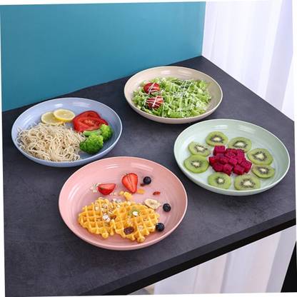 openZest Lightweight Wheat Straw Plates, Unbreakable Deep Dinner Plates 23cm (4Pcs). Dinner Plate