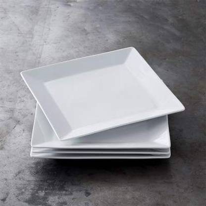 BARCROCK Snack Plate Salad Plate and Dessert Plate Small Square Design Multipurpose Use Quarter Plate