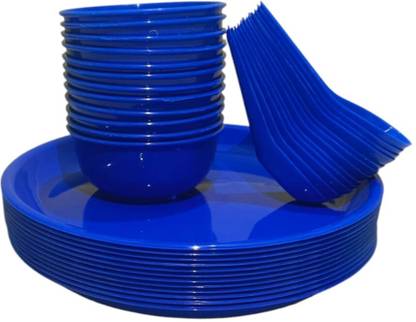 x pods 6 Plate,6 Bowl,6 Spoon Microwave Safe Plates Bowl, Salad Plate for Serving Dinner Plate