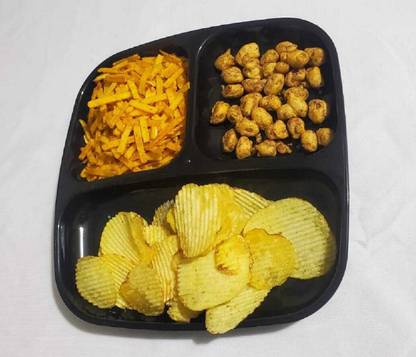OMD BLACK COLOR FOOD PLATS 4 PCS SET Dinner Plate