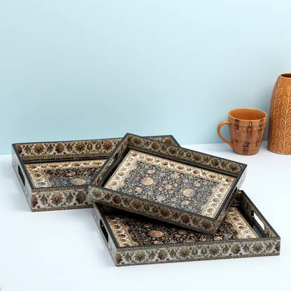DULI Set of 3 Serving Tray Set For Home & Kitchen Tray Decorative & Gift Tray