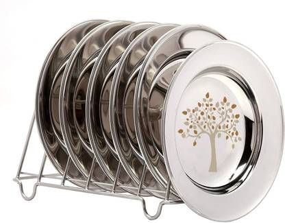 Next Future Pack of 6 Soup/ Gravy/ Breakfast Plate Laser Print, Heavy Gauge, Shiny Polish Dinner Plate