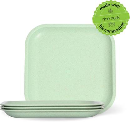 Eha Earth-Friendly Snack Plates | Made with Bamboo Fibers & Rice Husk Half Plate
