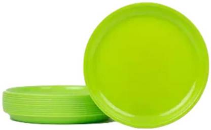 Prokitch Plates For Daily Kitchen Use (Set of 12) Green Color (PKx116) Dinner Plate