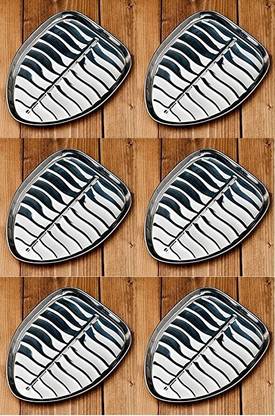 Dynore 6 Pcs Banana Leaf Shape Dinner/Snack/Mess Tray- Set of 6 Small Tray