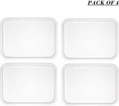 Kanha New Design Unbreakable Plastic Serving Tray Set (12x16) inches (Large) Tray