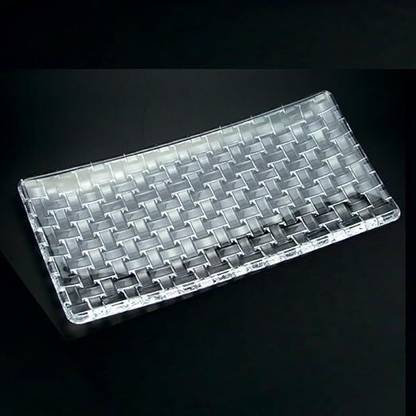 GRETZOMALL Crystal Clear Glass Rectangular Flat Long Serving Tray Tray