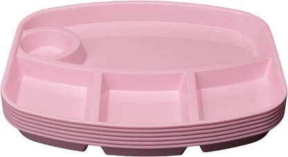 nestcart Pink Compartment Sectioned Plate