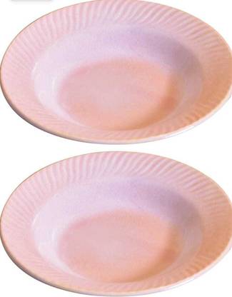 Your Local Store Pink Color Ceramic Pasta Maggie Salad Soup 7 Inch Side Plate Set Of 2 Half Plate