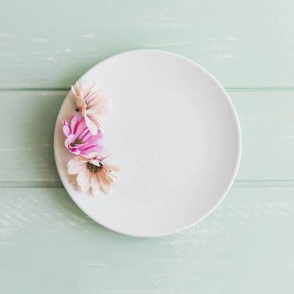Ariya Melamine P2 Dinner Plate Set of 1 (10.5 in" Full & 8 in" Half Plate) Dinner Plate